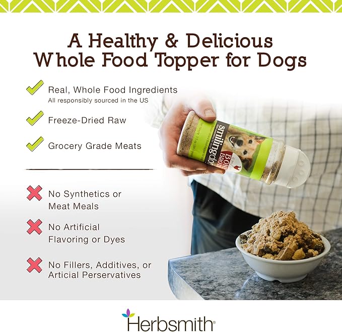 Herbsmith Bone Broth Kibble Seasoning - Freeze Dried Meat + Bone Broth Powder for Dogs - Beef - 3.35 oz