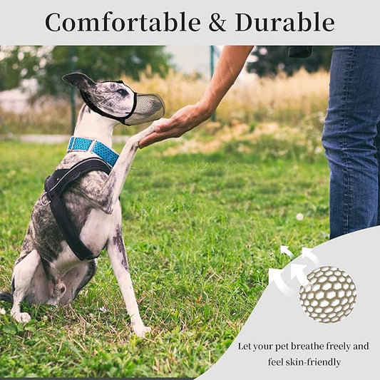 Dog Muzzle, Breathable Soft for Extra Small Dogs to Anti & Prevent Barking Biting Chewing, Reflective & Adjustable Basket Muzzle with Air Mesh for Dachshund Brown XS