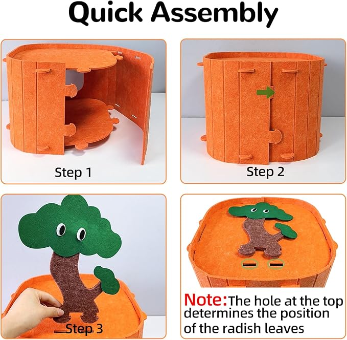 Rabbit Hideout,Felt Cloth Bunny Bed,Tree Stump Theme Guinea Pig Hideout and Bed,Small Animal Hideaway House,Rabbits Hiding Hut for Ferret Chinchilla Hedgehog