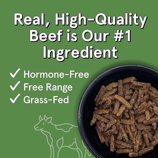 TRMC Real Meat Air Dried Cat Food & Dog Food w/Real Beef - 14oz of USA-Crafted Grain-Free Dry Dog & Cat Food Sourced from Hormone-Free, Free-Range, Grass-Fed Beef - All Natural, High Protein Pet Food