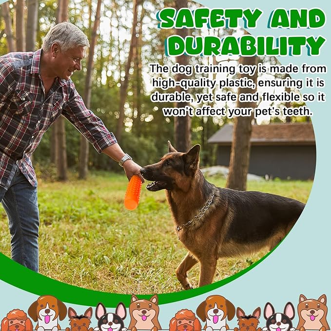 Blueweenly 4 Pcs Dog Bumper Toy for Water Retrieving Plastic Puppy Training Dummy Dog Float Toy Lightweight for Float on The Water Pool Outdoor Training Hunting Fetching (Green and Orange)