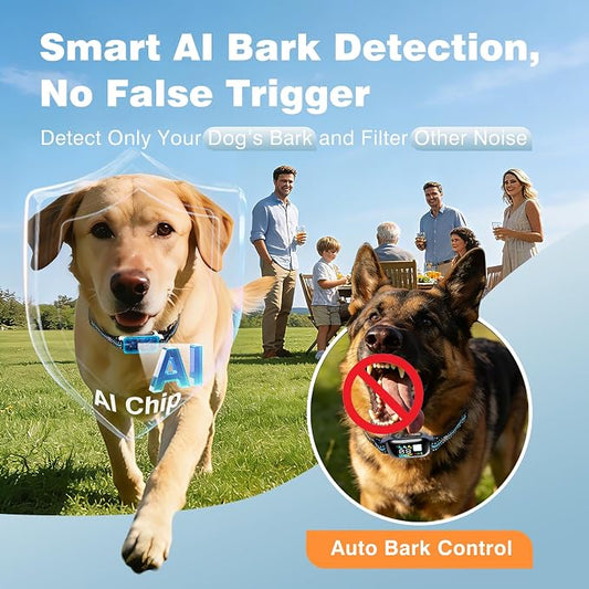 2-in-1 Dog Shock & Bark Collar Combo - New Updated Automatic Bark Collar & 3300Ft IPX7 Waterproof Remote Dog Training Collar with 3 Training Modes for All Breeds,Size,FlashLight & Security Lock