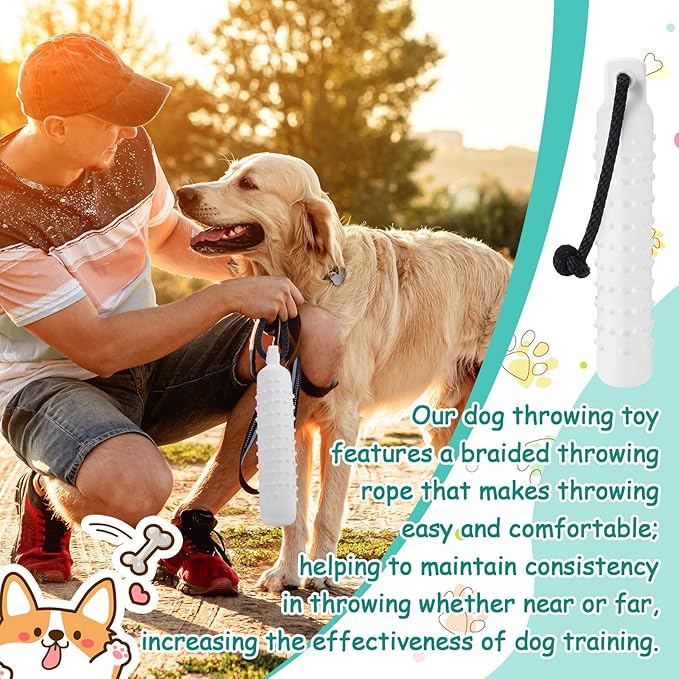 Blueweenly 4 Pcs Dog Bumper Toy for Water Retrieving Plastic Puppy Training Dummy Dog Float Toy Lightweight for Float on The Water Pool Outdoor Training Hunting Fetching (Pure White)