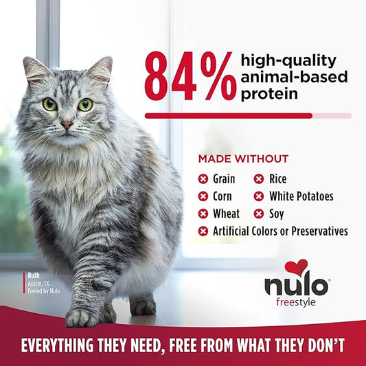 Nulo FreeStyle Cat & Kitten Dry Food - Turkey & Duck Recipe, High Protein Grain Free Cat Food, Natural Kibble with Probiotics, Omega Fatty Acids, 14lb Bag