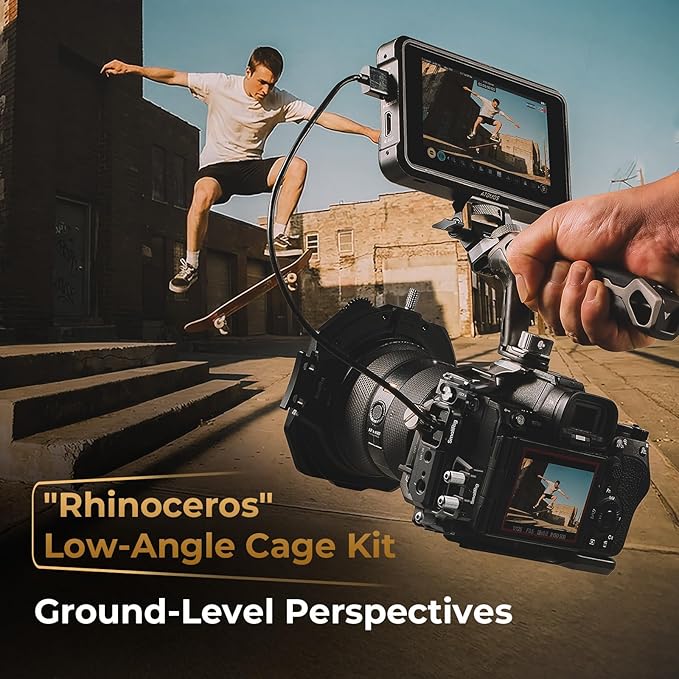 SmallRig A7 V / A7R V / A7 IV Rhinoceros Cage Basic Kit for Sony Alpha 7 V/Alpha 7R V/Alpha 7 IV/Alpha 7S III/Alpha 7R IV, Includes Top Handle/Cable Clamp for HDMI
