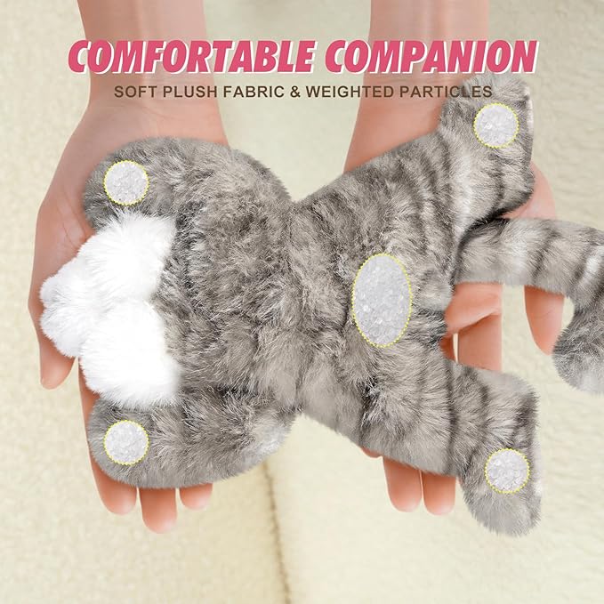 PEACH CAT Cat Stuffed Animal Cute Plushies Small Plush Toys Gifts for Kids Grey