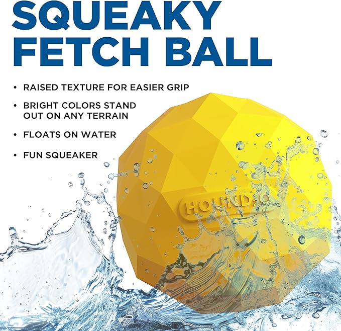 Dog Toys | Squeaky Fetch Balls for Dogs, Value 3-Pack | Bright Color Outdoor Dog Ball with Squeaker