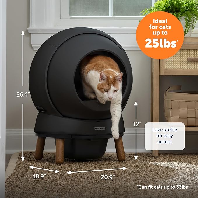 PetSafe ScoopFree SmartSpin Self-Cleaning Litter Box Bundle, Black Odor Control App Controlled Up to 2 Weeks of Hands-Free Cleaning Includes Litter Mat, 50 Waste Bin Liners, 4 Deodorizers