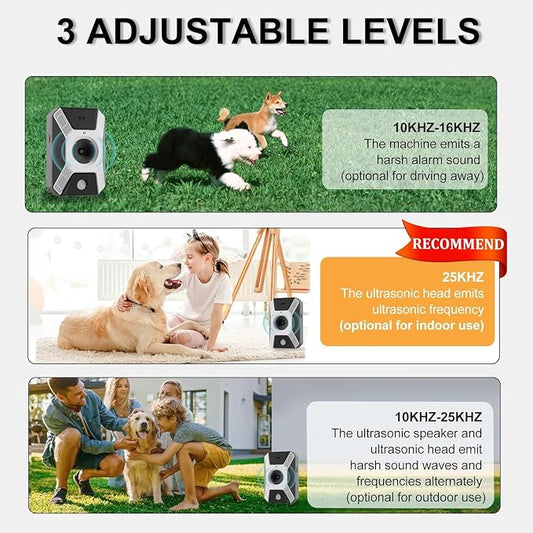 CHENAN Anti Barking Device,Ultrasonic Bark Box Anti Bark Device,Dog Bark Deterrent Devices,3 Adjustable Modes, Rechargeable Dog Barking Control Devices,Bark Box for Indoor & Outdoor Use