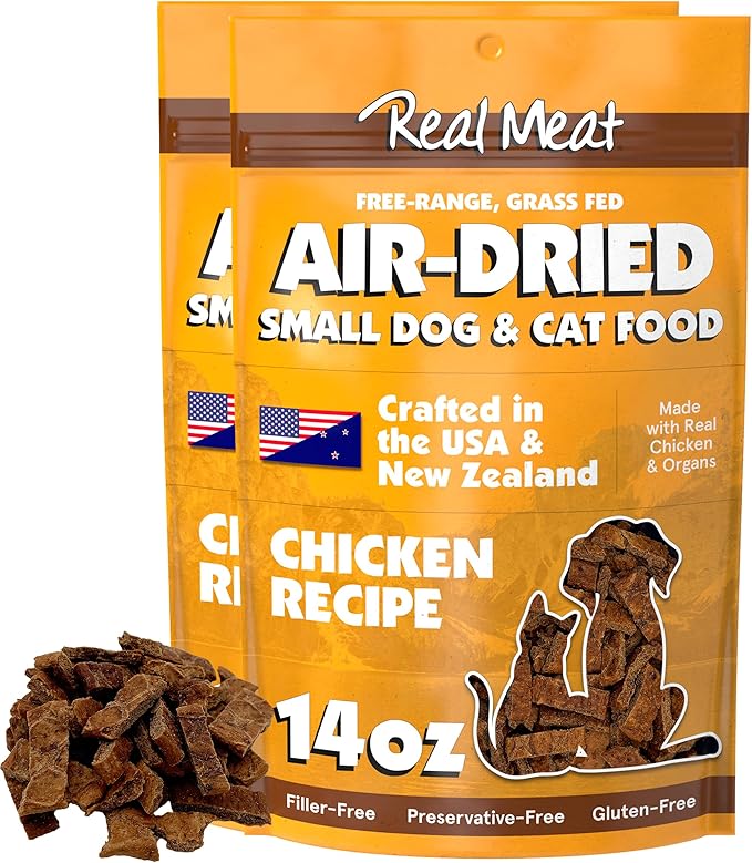 TRMC Real Meat Air Dried Cat Food & Dog Food w/Real Chicken - 1.75lbs of USA-Crafted Grain-Free Dry Dog & Cat Food Sourced from Free-Range, Cage-Free Chicken - All Natural, High Protein Pet Food