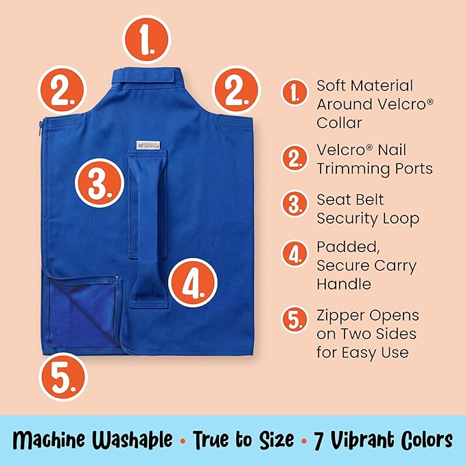 Cat-in-the-Bag Cozy Comfort Carrier - X-Large Cobalt Blue Cat Carrier Soft for Grooming, Vet Visits, Medication Administration, Dental Care, Nail Trimming, and Car Travel