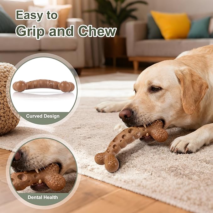 Dog Chew Toy for Aggressive Chewers Chicken Flavored Tough Dog Bone Toys for Medium Large Dog Breed to Keep Them Busy