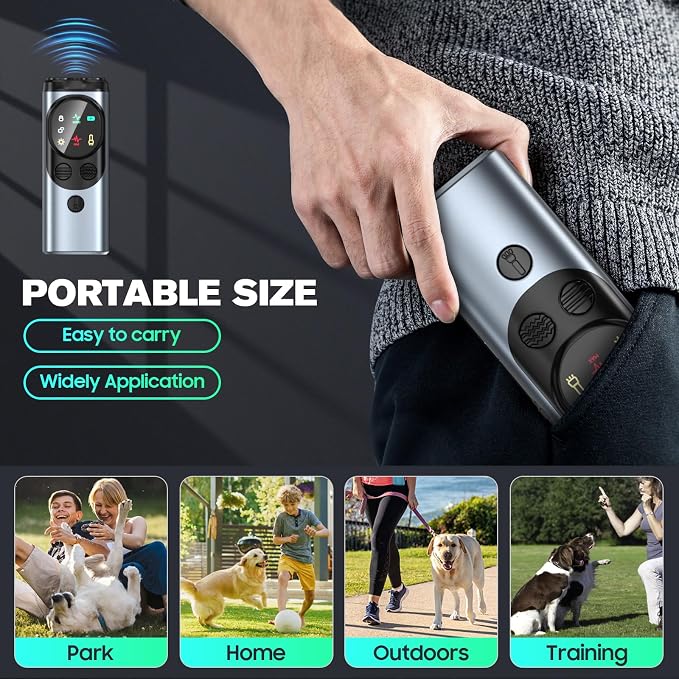Anti Barking Device, 3 Adjustable Frequency Ultrasonic Dog Barking Deterrent Devices Pet Gentle Anti Barking Device Sonic Bark Control Device Stop Dog Barking Device Indoor Outdoor for Dogs Anti Bark