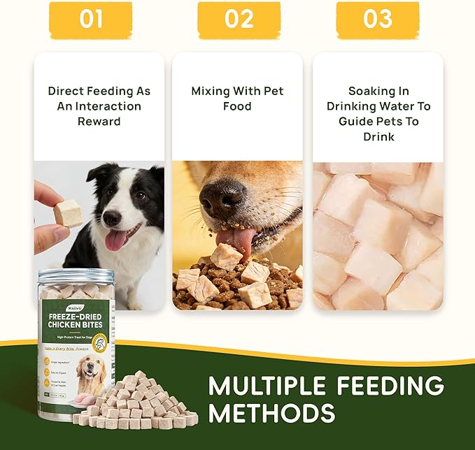 Freeze Dried Chicken Dog Treats, High Protein Training Treats, Single Ingredient Natural Dog Snacks, Grain Free, Easy to Digest, Net Wt. 5 oz