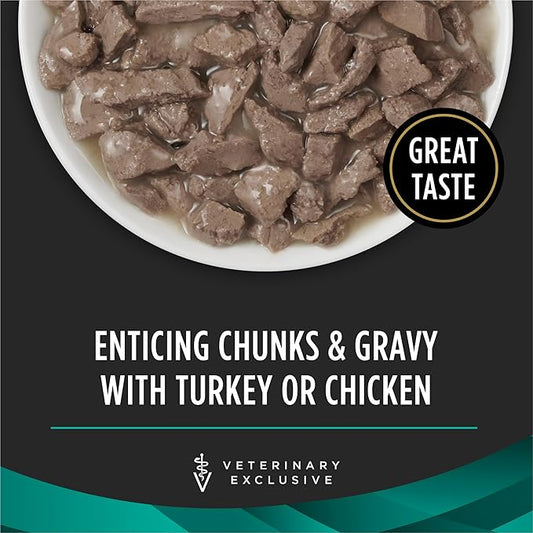 Pro Plan Veterinary Diets Purina EN Savory Selects Gastroenteric with Chicken and with Turkey in Gravy Feline Formulas – Digestive Cat Food - (Pack of) 5.5 oz. Cans