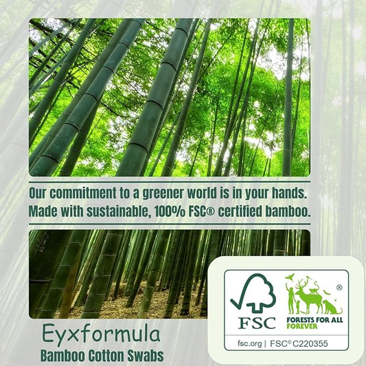 eyxformula 6 Inch Long Cotton Swabs for Pet Cleaning, Bamboo Handle, Pet Ear Cleaning Solution Supplies for Dogs and Cats