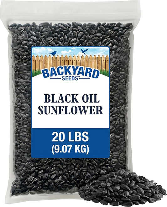 CountryMax Backyard Seeds Black Oil Sunflower for Wild Birds 20 Pounds