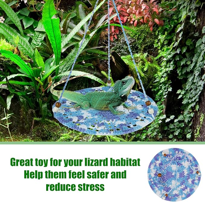 Jspupifip Bearded Dragon Accessories for Habitat,Bearded Dragon Tank Decor Basking Platform Gecko Tank Leopard Gecko Tank Accessories for Chameleon Birds Rats Hamster Iguana