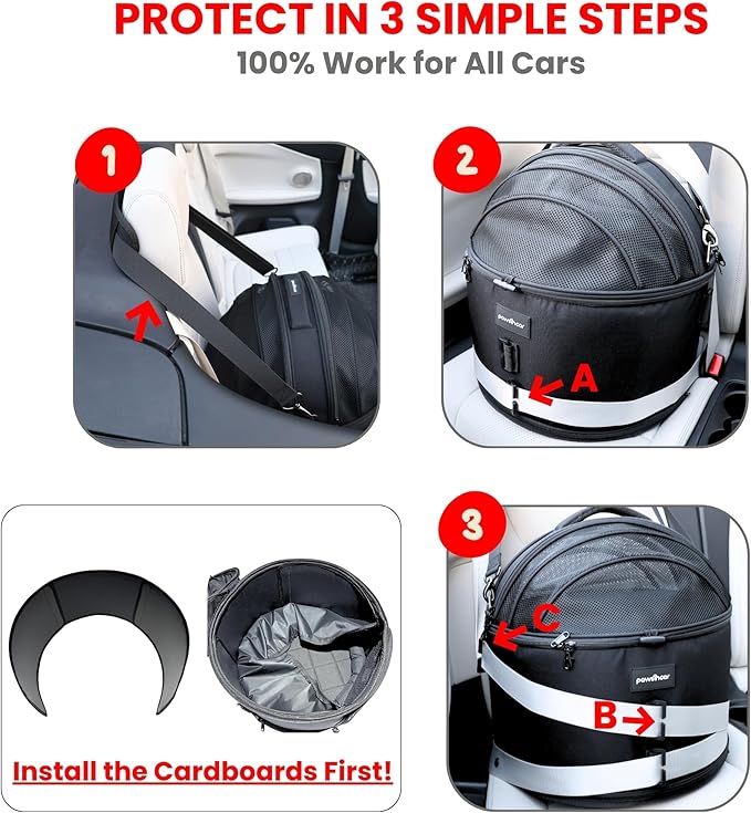 Crash-Tested Portable Small Dog Car Seat & Cat Carrier – CPS Certified for Crash Protection & Safe Pet Travel.