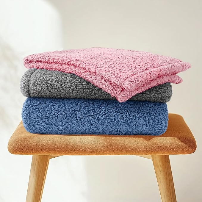 Luciphia Premium Fleece Dog Puppy Blanket Soft Pet Sherpa Calming Cat Blanket Throw for Small Medium Dog Cat(Grey,30x20 inches)