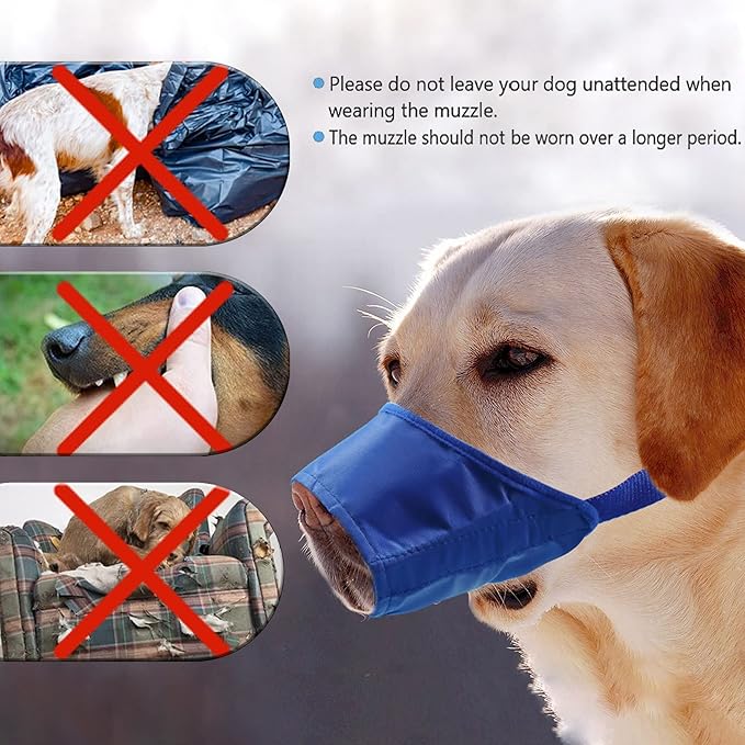 Parts Express Dog, Soft Anti-Biting Barking Chewing, Breathable Waterproof Adjustable for Small Medium Dogs,Blue (L)