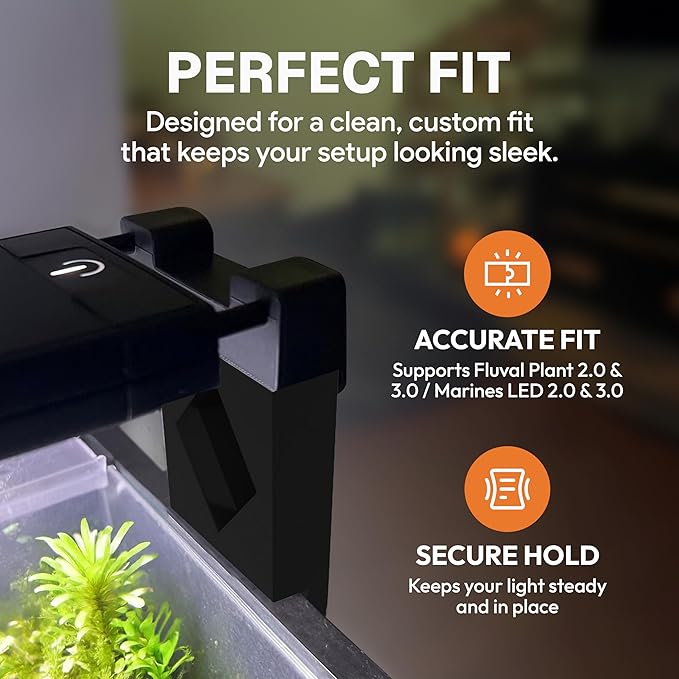 Aquarium Light Risers for Fluval Plant & Marine 3.0 & 2.0 LED | Heat-Resistant Polymer Stand | Toolless Easy Install (5-Inch)