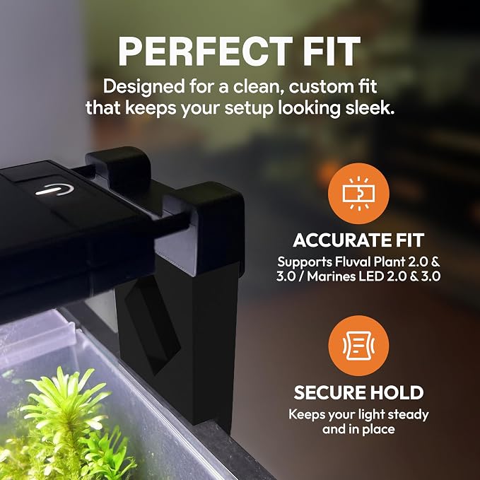 Aquarium Light Risers for Fluval Plant & Marine 3.0 & 2.0 LED | Heat-Resistant Polymer Stand | Toolless Easy Install (2-Inch)