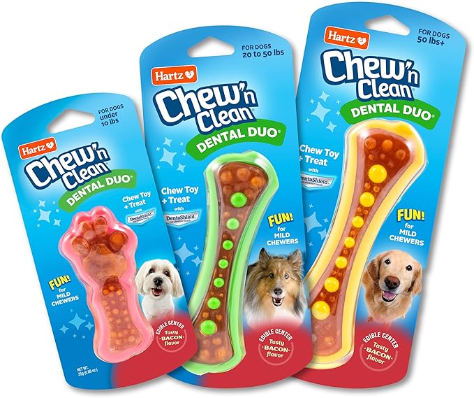 HARTZ Chew 'n Clean Dental Duo Bacon Flavored Dog Chew Toy - 1 Count