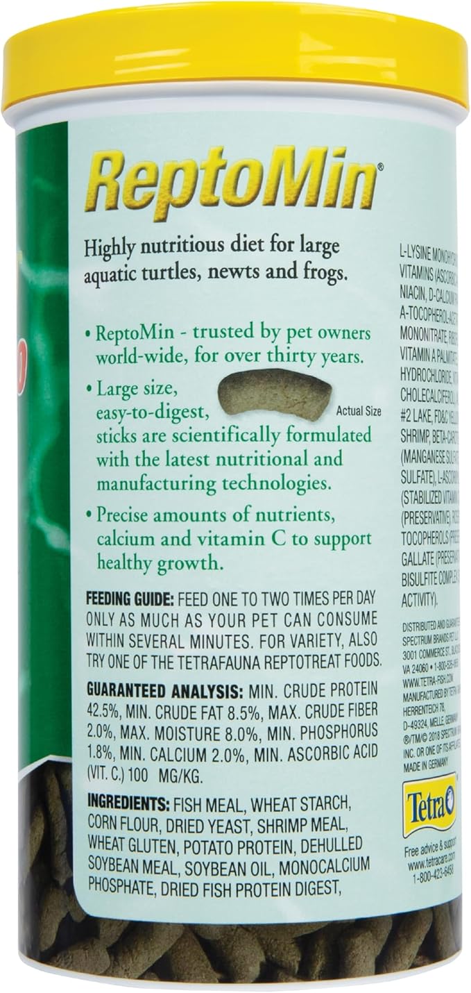 Tetra ReptoMin Jumbo Floating Food Sticks 10.23 Ounces,for Small Aquatic Turtles and Amphibians,(Pack of 2)