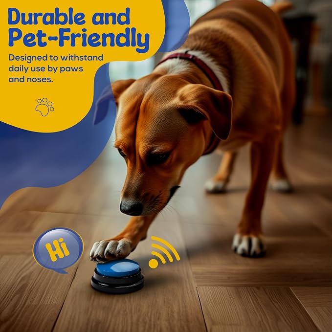 Dog Buttons for Communication, Dog Talking Buttons Starter Set with 8 Recordable Voice Buttons, Non-Slip Mat & Clicker, Dog Training Buttons that Talk, Pet Communication Buttons