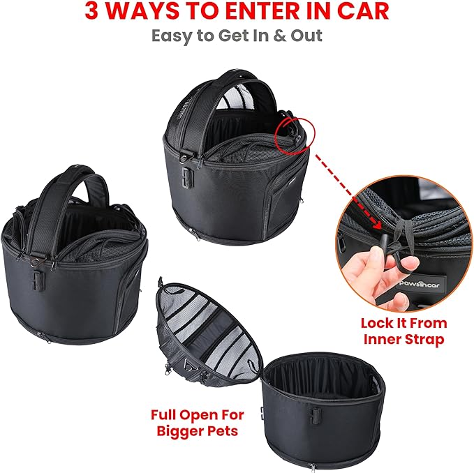 Crash-Tested Portable Small Dog Car Seat & Cat Carrier – CPS Certified for Crash Protection & Safe Pet Travel.