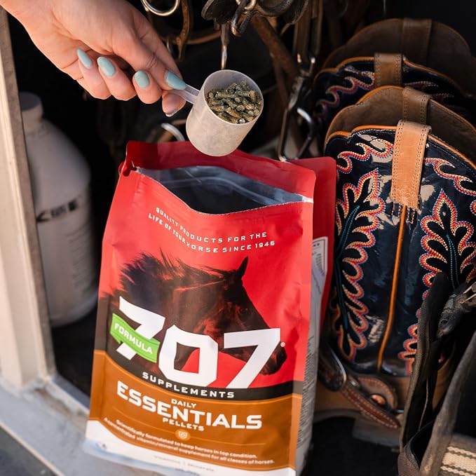 Formula 707 Daily Essentials Ration Balancer Supplement for Horses, 12 lb Bag – 96 Servings – Concentrated Complete Vitamin & Mineral Pellet