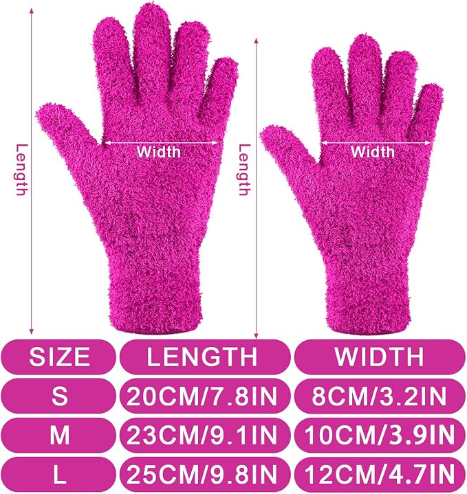 Geyoga 12 Pairs Microfiber Dusting Gloves Household Dusting Cleaning Glove Washable Plant Dusting Mittens