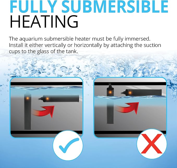 Fluval P50 Submersible Aquarium Heater – 50W, Preset 76-78°F for Freshwater & Saltwater Tanks up to 15 Gal, Shatterproof, Fully Submersible, LED Indicator, Durable & Safe Fish Tank Heater