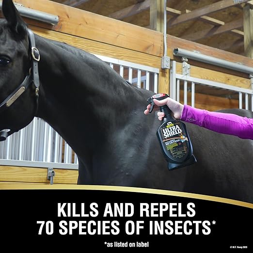 Absorbine UltraShield EX Combo 32oz Sprayer + 128oz Refill Insecticide, Kills & Repels Flies, Mosquitoes, Ticks, Fleas, Lice, Use on Horses, Dogs, Premises