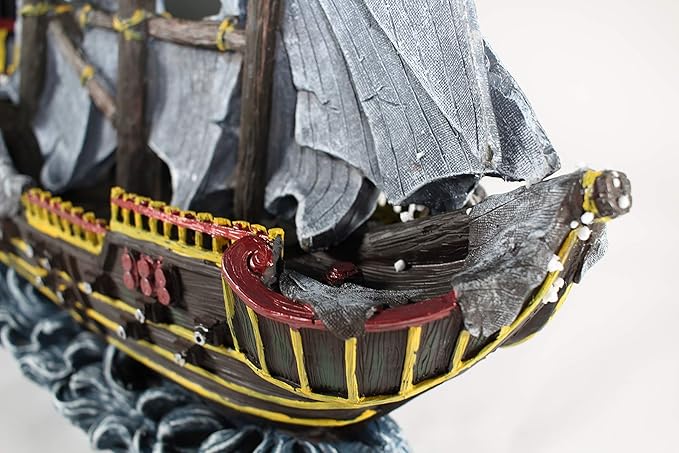 Penn-Plax Wave-Runner Pirate Ship Aquarium Decoration – Safe for Freshwater and Saltwater Fish Tanks – Large
