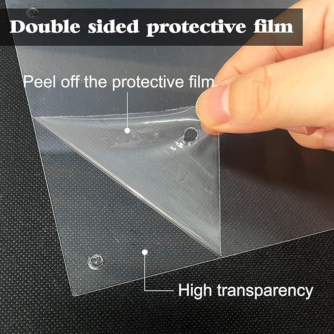 20 Pcs Pet Cage Liner 15.7'' x 6'', Cage Urine Guard Side Lining Clear Sheet with 100 Pcs Stainless Steel Zip Ties, Anti-Urine Side Lining Sheet for Rabbit Guinea Pig Hamster Ferret Chinchilla