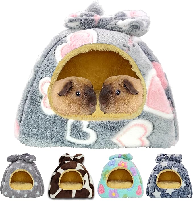 Guinea Pig Bed, Guinea Pig Warm Hideout House Accessories Cozy Bed for Small Animals Hamsters Chinchillas Dwarf Bunnies Hedgehogs. M, Greyheart