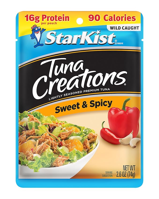 StarKist Tuna Creations Sweet and Spicy Pouch (2.6 oz - 24 Pack) Wild Caught, High Protein Shelf Stable Seafood, Gluten Free, Soy Free, No Draining, Ready to Eat for Salads and Sandwiches