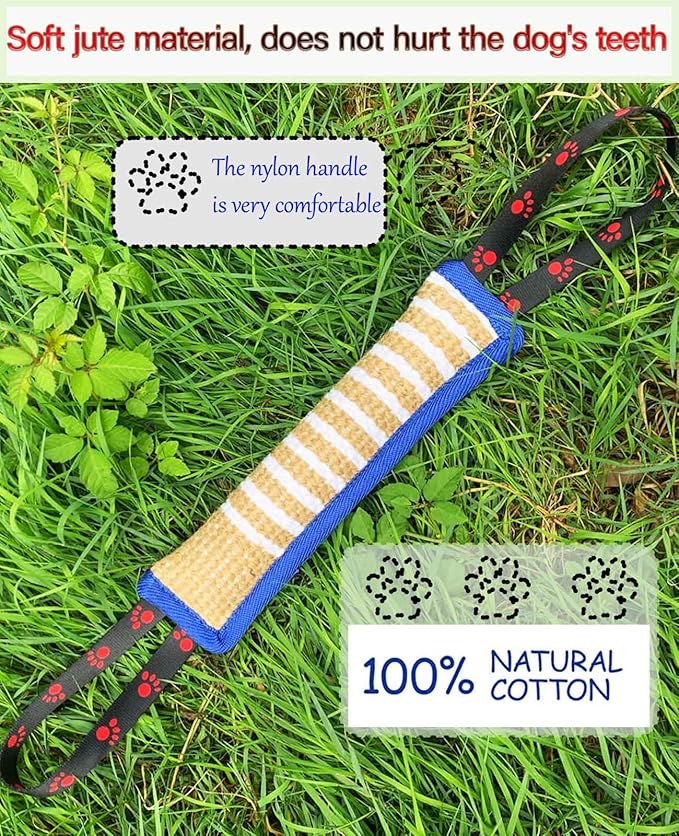 Clysoru Dog Tug Toy Tough Jute Bite Pillow Lasting Training Equipment Puppy to Large Dogs Interactive for Large and Small