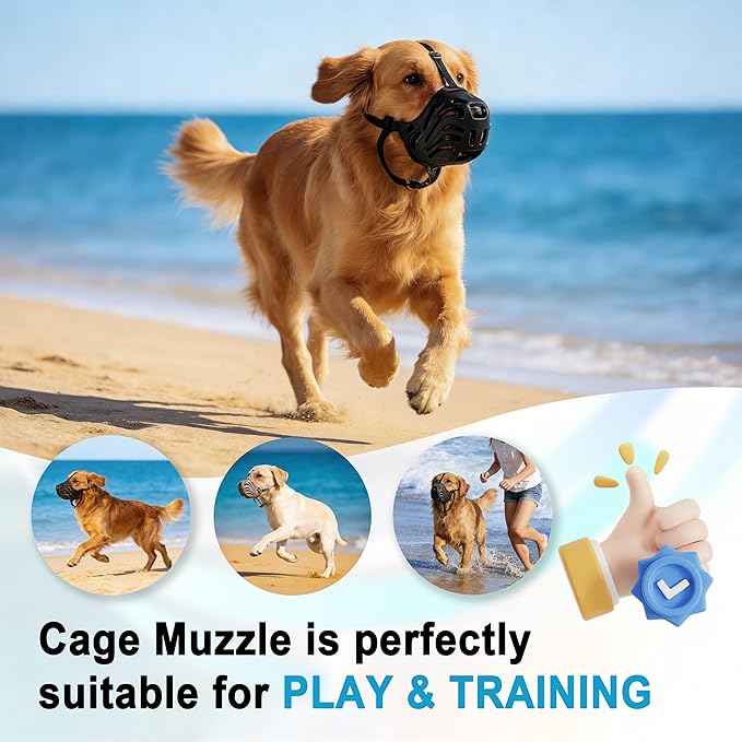 Dog Muzzle for Large Dogs Silicone Dog Muzzle, Dogs can Pant and Drink to Prevent Biting, Chewing and Barking (Orange, L-6)