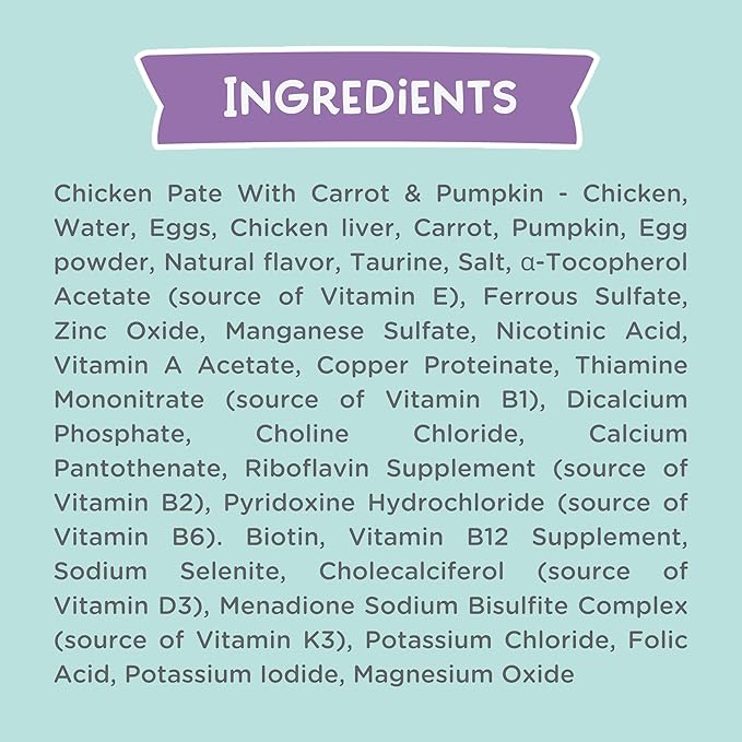 LOVE, NALA - Natural Adult Cat Wet Food - Chicken Pate with Carrot and Pumpkin Recipe - 2.8 oz, Pack of 24 Cans, Grain-Free, Non-GMO, No Gums, No Carrageenan
