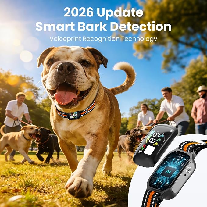 2 in 1 Dog Bark & Shock Collar 2 Pack - 4500FT Training Collar with Remote, Anti Bark & 3 Training Modes Tone Vibration Safe Shock, IP67 Waterproof, Portable Collar Set for 5-120lbs Dogs