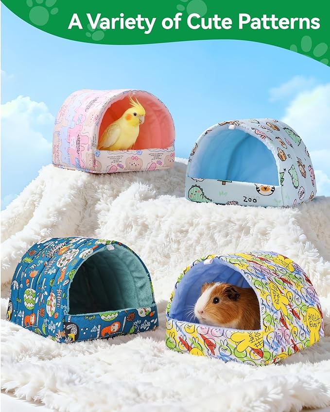 2 PCS Guinea Pig Hideout Guinea Pig House,Washable Hamster House Small Animal Cage Accessories for Mouse Chinchillas Hamsters Hedgehogs Ferrets Bearded Dragons and Rats