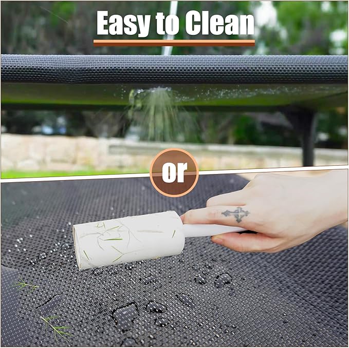 Garnpet XL Elevated Dog Bed for Large Dogs, Extra Raised Dog Cot Beds, Heavy Duty Pet Cots with Durable Supportive Teslin Recyclable Mesh, Indoor & Outdoor Pet Bed, Dark Grey