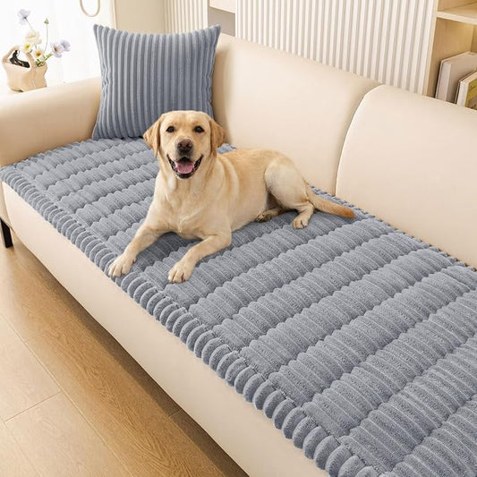 Smiry Couch Cover for Dogs, Non Slip Washable Sofa Protector for Pets, Soft Furniture Cover for Pet, Stylish Sofa Covers, Cozy Protect Against Fur, Dirt & Everyday Messes (Grey, 27.6" x 47")