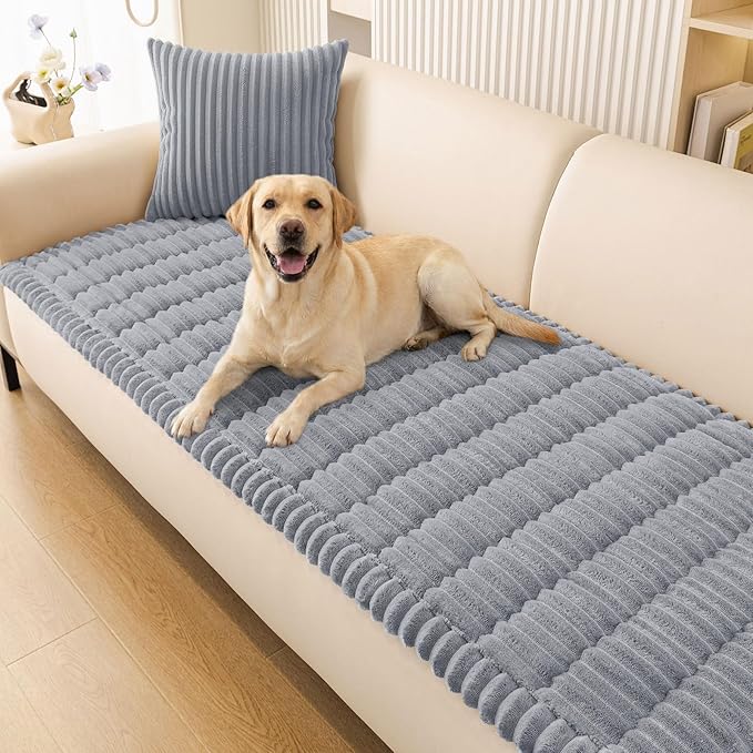 Smiry Couch Cover for Dogs, Non Slip Washable Sofa Protector for Pets, Soft Furniture Cover for Pet, Stylish Sofa Covers, Cozy Protect Against Fur, Dirt & Everyday Messes (Grey, 27.6" x 82.7")