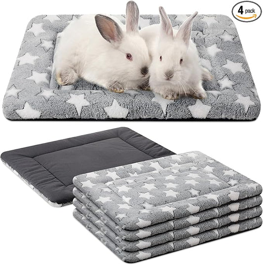 VitalCozy 4 Pcs Dog Crate Pads, Ultra Soft Warm Washable Anti-Slip Kennel Bed Mat for Pets, Reversible, Replaceable, Cozy Cage Liner for Small Medium Large Dogs and Cats(18 x 14 x 1.6 Inch,Gray)