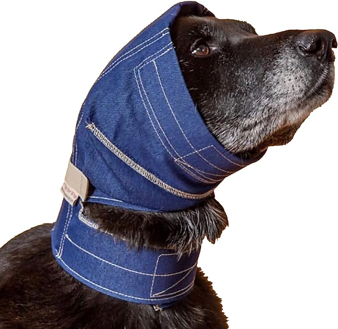 No Flap Ear Wrap (Denim, Large)