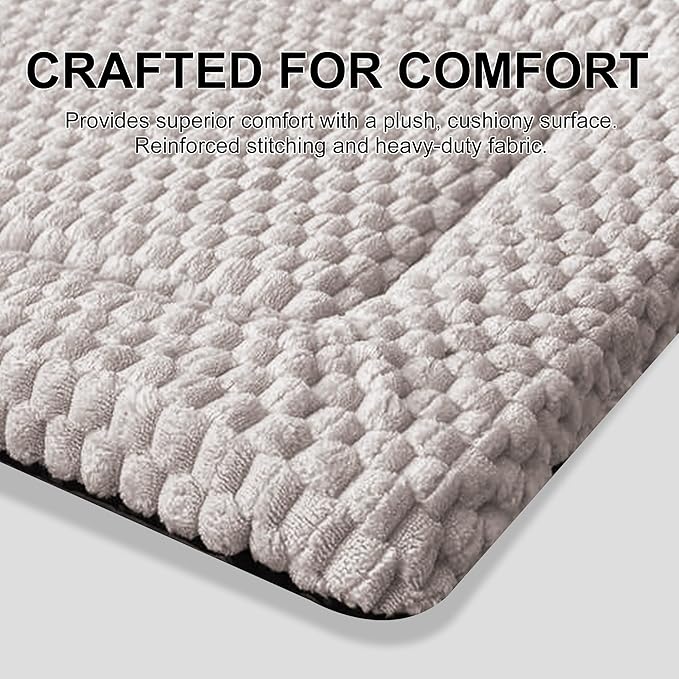 Dog Bed Mat,Reversible & Ultra Soft Kennel Pad-Machine Washable Pet Bed for Dogs & Cats-All-Weather Crate Liner for Crates,Carriers & Travel (Light Gray, 24" L x 18" W x 1.5" Th)